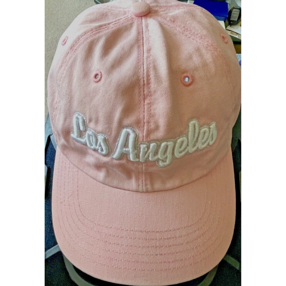 LOS ANGELES Women's Baseball Cap Hat Pink Denim 100% Cotton Adjustable Sizing